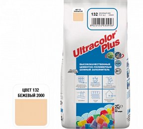 Ultracolor Plus №132 Бежевый  Улучшенная цементная затирка  для швов TM MAPEI
