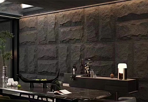 Панель декоративная HL6005-H Грибной камень Elegant black - Фото интерьеров №9